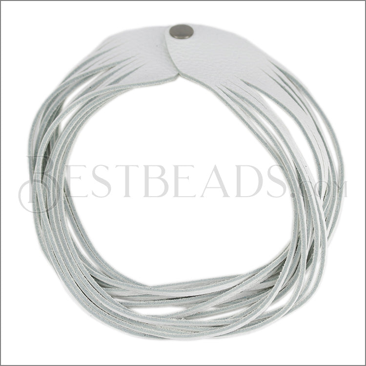 18" SHREDDED necklace WHITE - strand