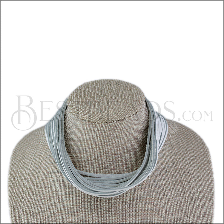 18" SHREDDED necklace WHITE - strand