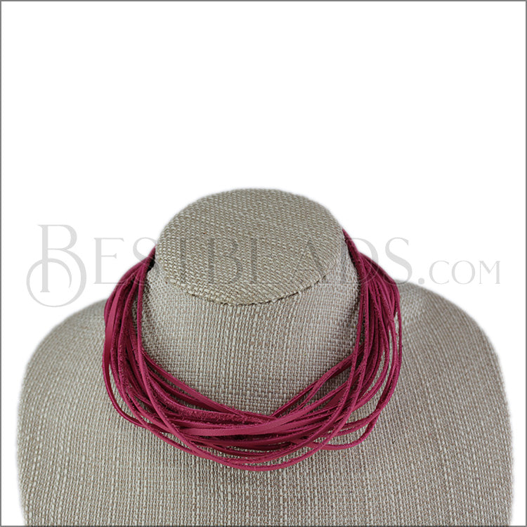 18" SHREDDED necklace FUCHSIA - strand