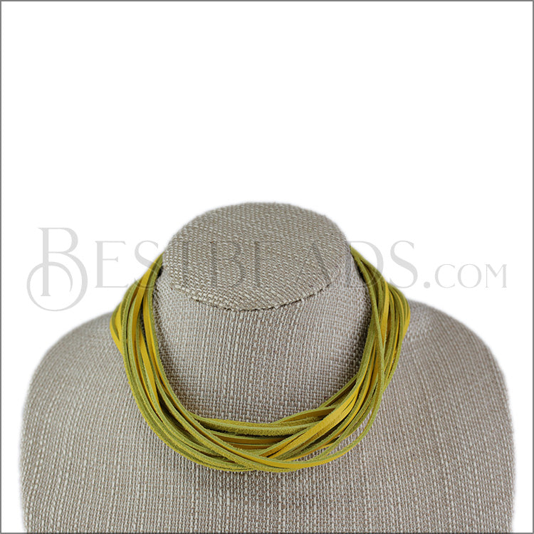 18" SHREDDED necklace YELLOW - strand