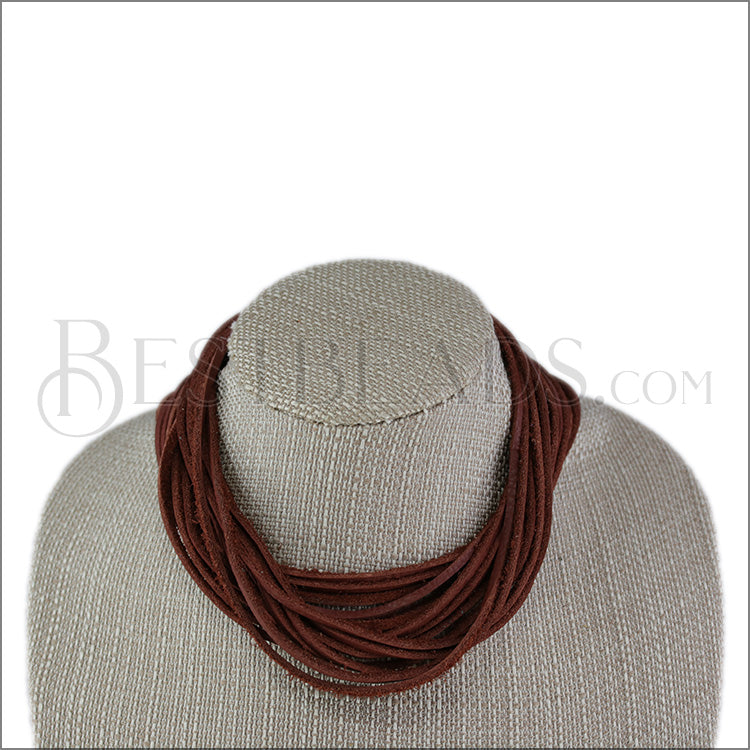 18" SHREDDED necklace DARK RUST - strand