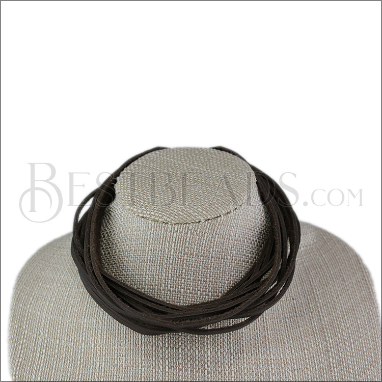 18" SHREDDED necklace DARK CHOCOLATE - strand