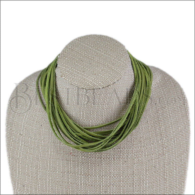 18" SHREDDED necklace AVOCADO - strand