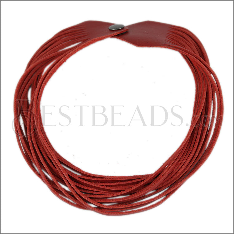 18" SHREDDED necklace RED - strand