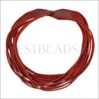 18" SHREDDED necklace RED - strand