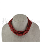 18" SHREDDED necklace RED - strand