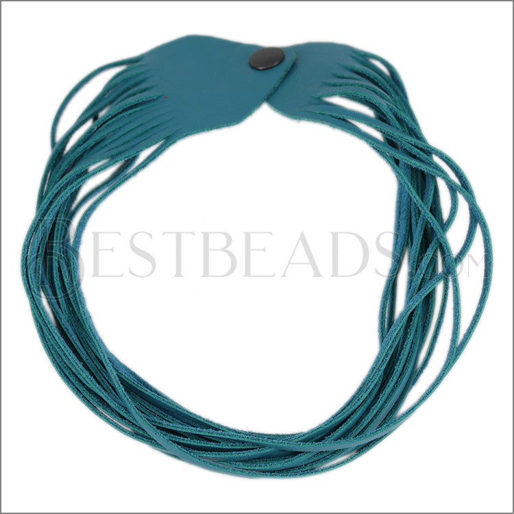 18" SHREDDED necklace DARK TURQUOISE - strand