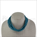 18" SHREDDED necklace DARK TURQUOISE - strand