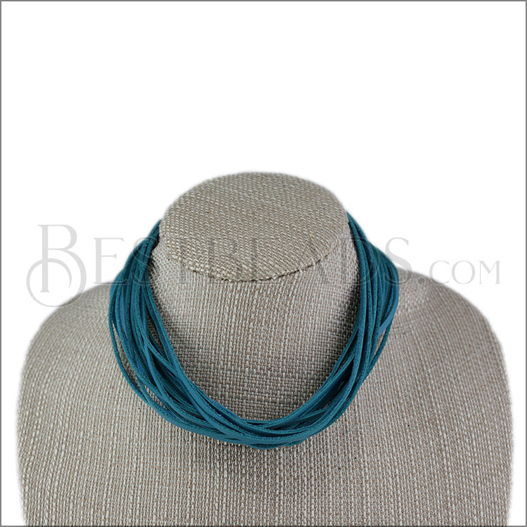 18" SHREDDED necklace DARK TURQUOISE - strand