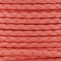 3mm Round Mediterranean BRAIDED Leather CANDY CORAL - METER