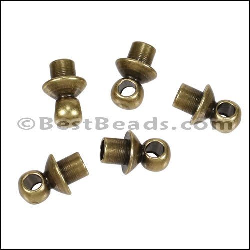 Glue - in Bead Cap with Loop ANT. BRASS - 25 pcs