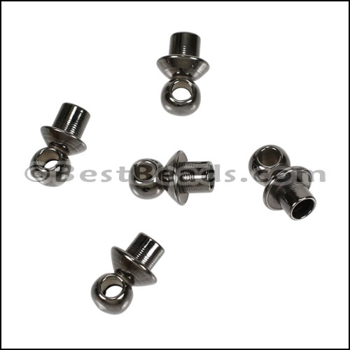Glue - in Bead Cap with Loop GUNMETAL - 25 pcs