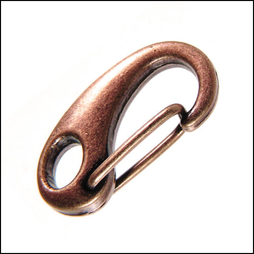 25mm CLIP lobster clasp ANT. COPPER - 10 pcs