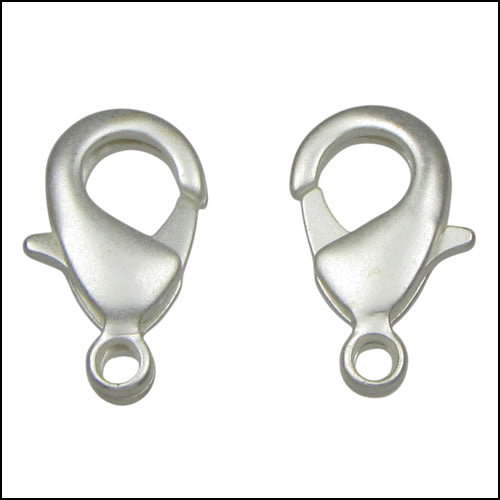 15mm x 9mm Lobster Clasp MATT SILVER - 10 pcs