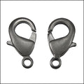 15mm x 9mm Lobster Clasp MATT GUNMETAL - 10 pcs
