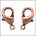 15mm x 9mm Lobster Clasp ANTIQUE COPPER - 10 pcs