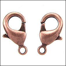 15mm x 9mm Lobster Clasp ANTIQUE COPPER - 10 pcs