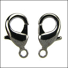 15mm x 9mm Lobster Clasp GUNMETAL - 10 pcs