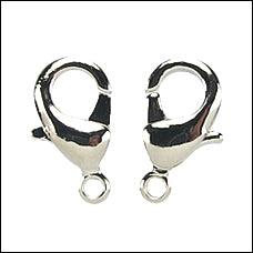 15mm x 9mm Lobster Clasp RHODIUM - 10 pcs
