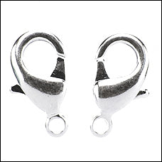 15mm x 9mm Lobster Clasp SILVER PLATE - 10 pcs