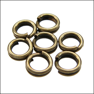 SPLIT ring 7mm ounce ANTIQUE BRASS