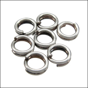 SPLIT ring 5mm ounce ANTIQUE SILVER
