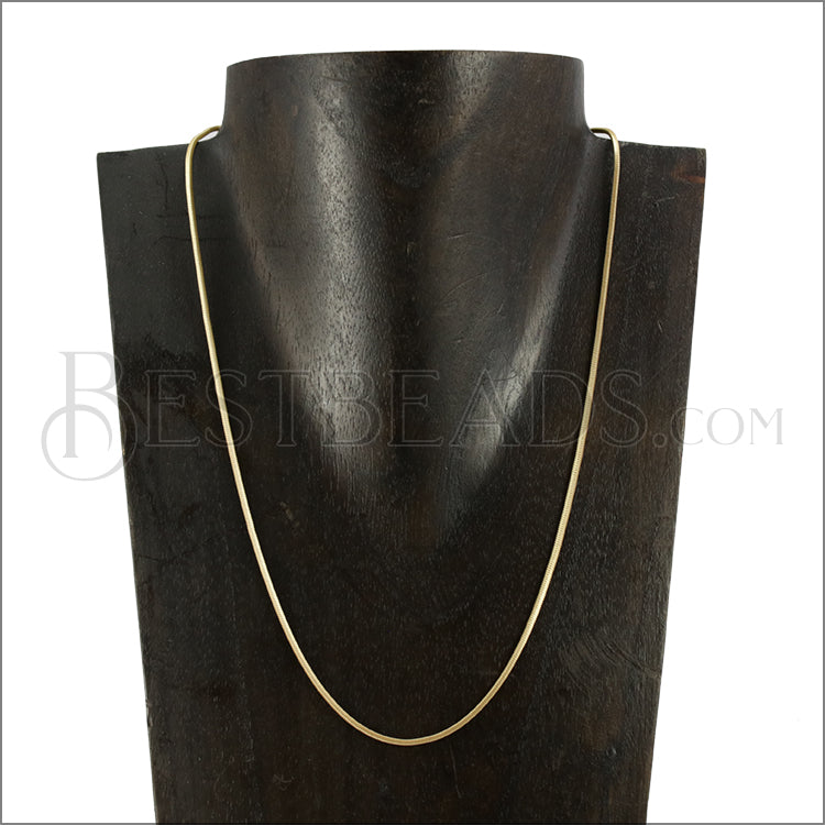 Square Snake Chain Necklace MATTE GOLD - 18 inch - 10 pcs