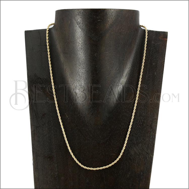 Classic Rope Chain Necklace MATTE GOLD - 18 inch - 10 pcs