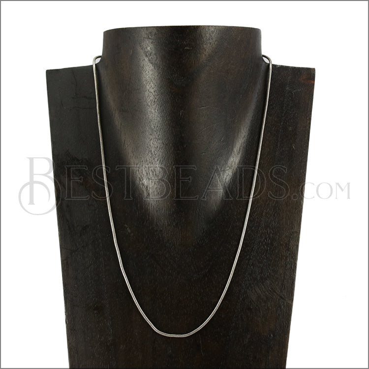 Tiny Round Snake Chain Necklace ANT SILVER - 18 inch - 10 pcs