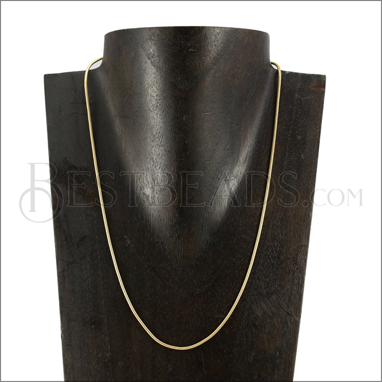 Tiny Round Snake Chain Necklace MATTE GOLD - 18 inch - 10 pcs