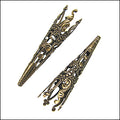 Filigree Bead Cone ANT BRASS - 12 pcs