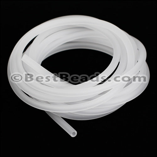 3mm Round PVC cord CLEAR MATTE - 2m COIL