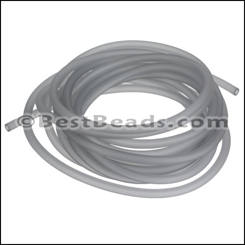 3mm Round PVC cord LT GREY - 2m COIL