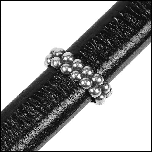 Regaliz® DOUBLE DOT RING spacer ANT SILVER - 10 pcs