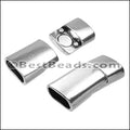 10 x 4.5mm PLAIN MAGNETIC clasp ANT. SILVER - 5 clasps