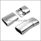 10 x 4.5mm PLAIN MAGNETIC clasp ANT. SILVER - 5 clasps