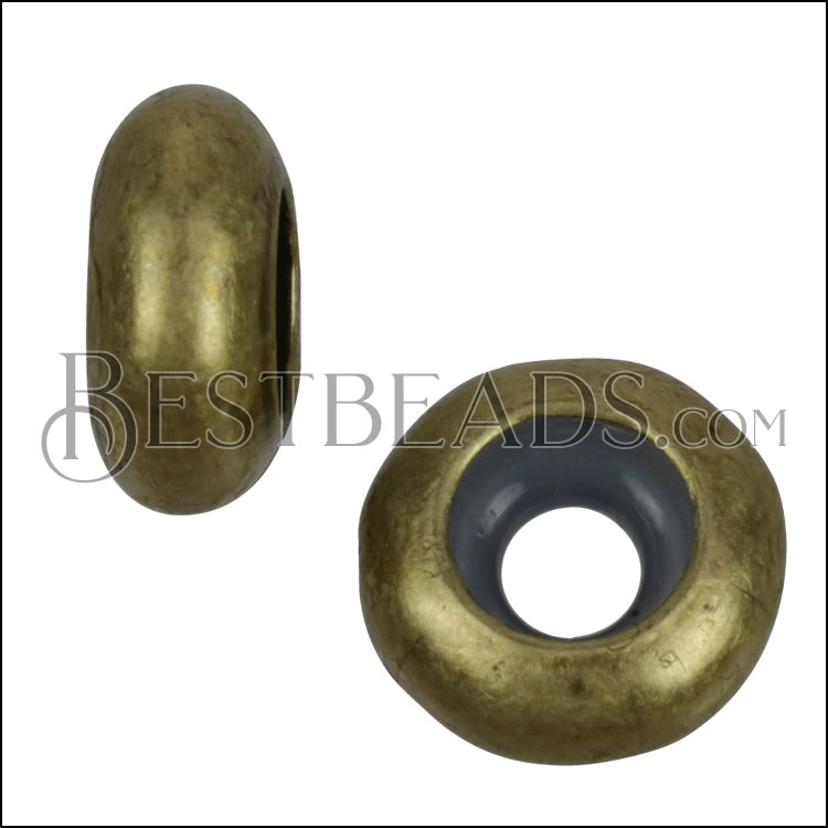 3 - 3.5mm Large Bead Stopper - ANT BRASS - 10 pcs