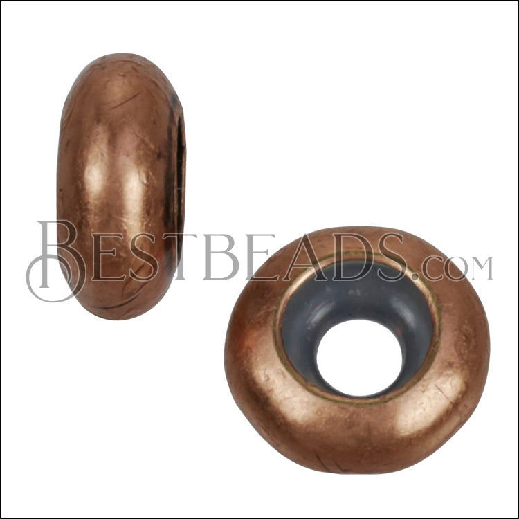 3 - 3.5mm Large Bead Stopper - ANT COPPER - 10 pcs
