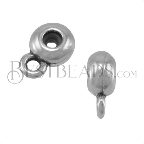 1 - 1.5mm XSmall LOOPED Bead Stopper ANT SILVER - 10 pcs