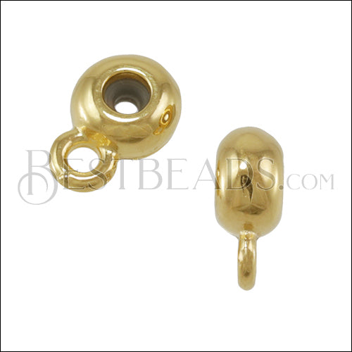1 - 1.5mm XSmall LOOPED Bead Stopper GOLD - 10 pcs