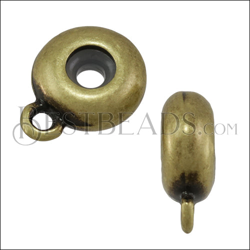2.5 - 3mm Med-Large LOOPED Bead Stopper ANT BRASS - 10 pcs