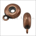 2.5 - 3mm Med-Large LOOPED Bead Stopper ANT COPPER - 10 pcs