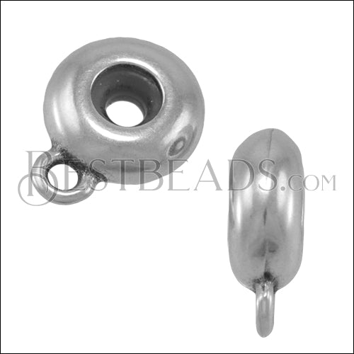 2.5 - 3mm Med-Large LOOPED Bead Stopper ANT SILVER - 10 pcs