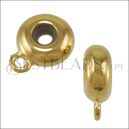 2.5 - 3mm Med-Large LOOPED Bead Stopper GOLD - 10 pcs
