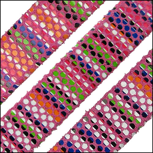 10mm flat AZTEC leather PINK - 1 meter