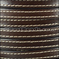 10mm flat STITCHED leather CHOCOLATE BROWN - meter