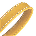 10mm flat WRAPPED STITCHED leather YELLOW - meter