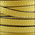 10mm flat STITCHED leather METALLIC GOLD - meter