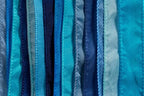 SILKY Ribbon Mix - Bundle of 25 Mixed Strands Color: BLUE