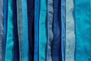 SILKY Ribbon Mix - Bundle of 25 Mixed Strands Color: BLUE